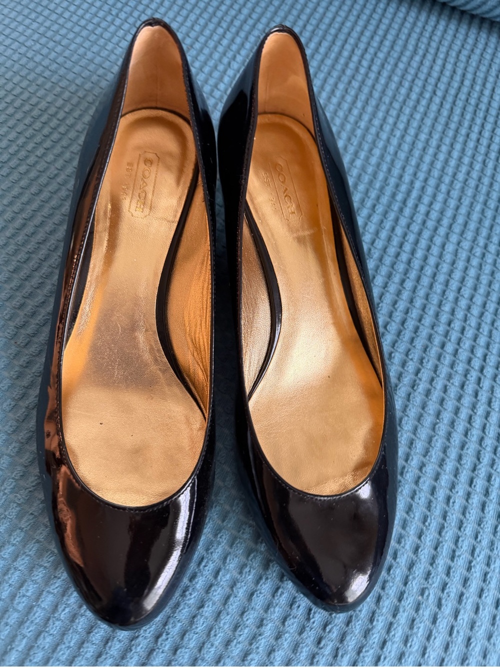Coach Black Patent Leather Ballet Flats